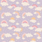 Lavender Rainbows and Clouds Ruffle Baby Footie