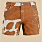 New Men's Natural Leather Shorts Genuine Soft Cowhide Causal Wear Shorts Pant