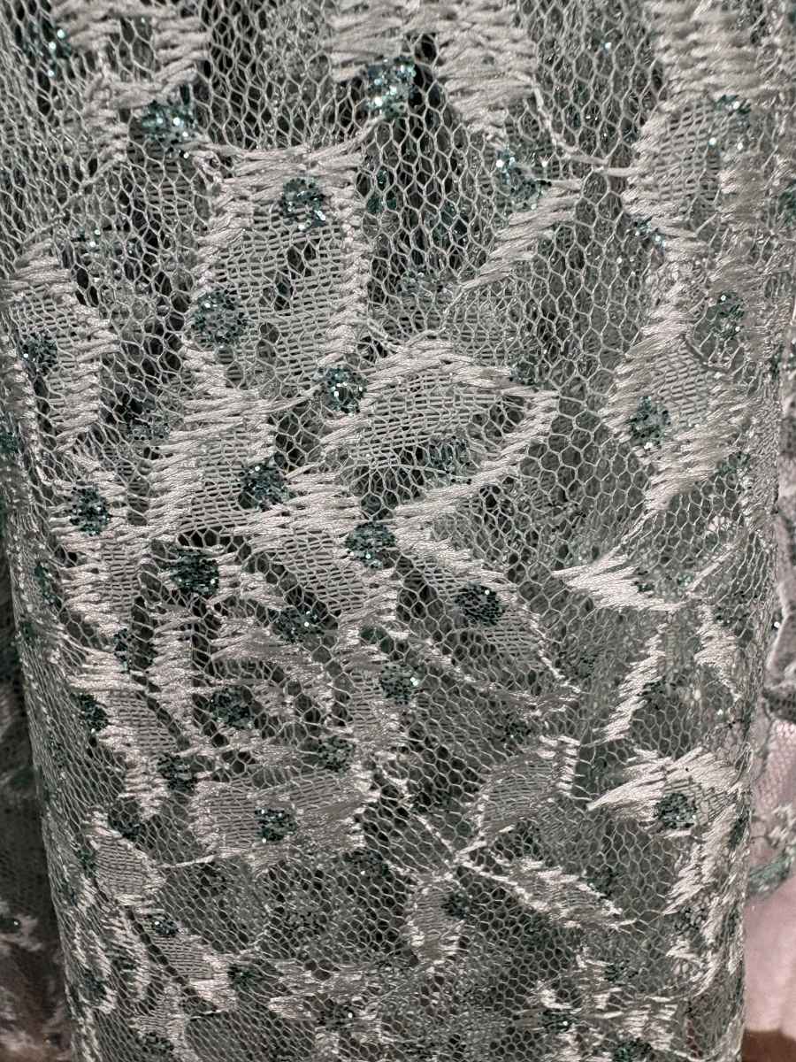 LIQUIDACIÓN - Conjunto de 3 piezas modesto Hosanna 5616, vestido rosa de encaje hasta el tobillo (talla XL)