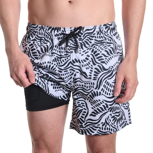 Short híbrido de brisa marina, surf y tormenta, bañador y pantalón corto forrado con compresión para resort