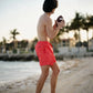 Sand Waves, Heat and Bloom Hybrid Short, Compression Lined Swim and Resort Trunk