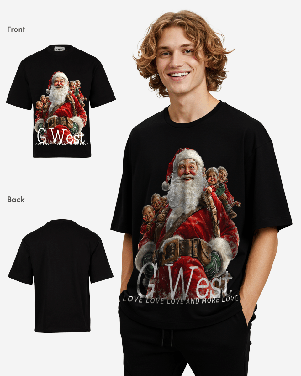 G West Santa's Joyride Oversized  T-Shirt Mens