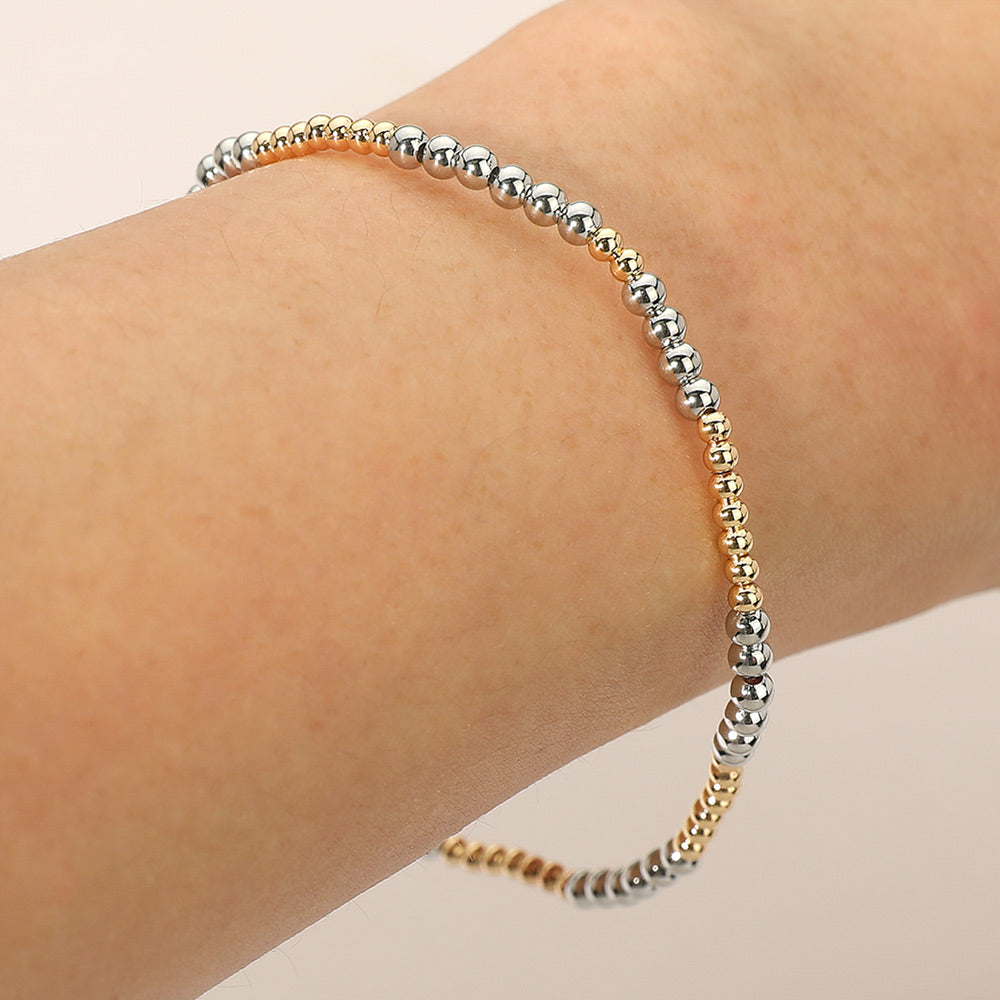 SECRET BOX Versatile Two Tone Bubble Beaded Stretch Bracelet