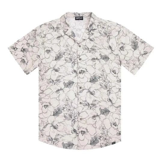 Camisa de resort Secret Garden para hombre con botones, corte moderno