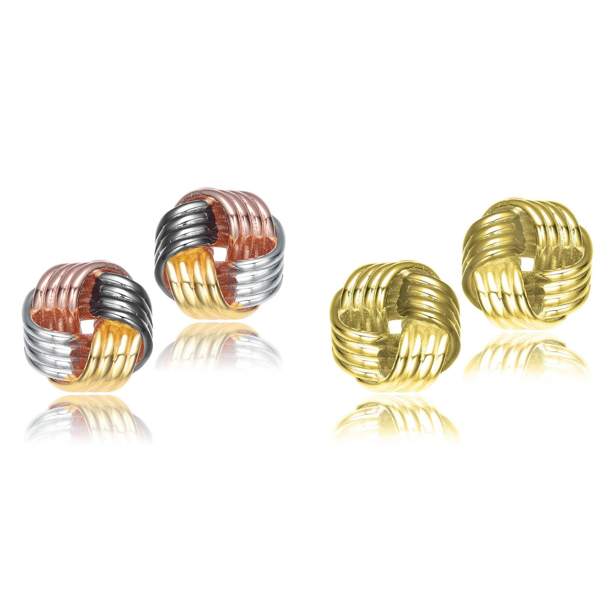 Set de 2: Pendientes de botón trenzados