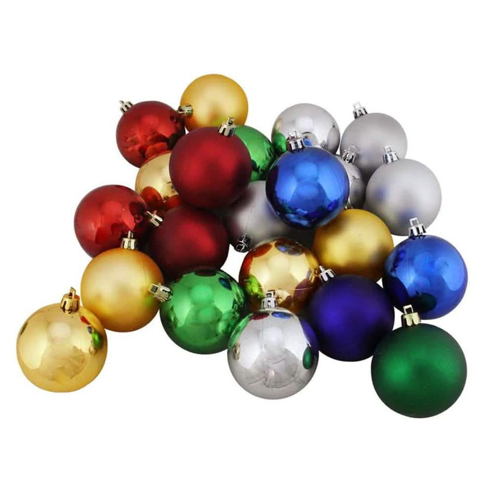 Adornos de Bolas de Navidad Tradicionales Irrompibles, Brillantes y Mate, Multicolor