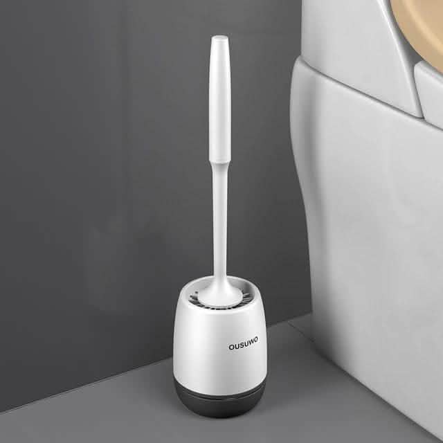 Cepillo de inodoro con cabeza de silicona, herramienta de limpieza de secado rápido
