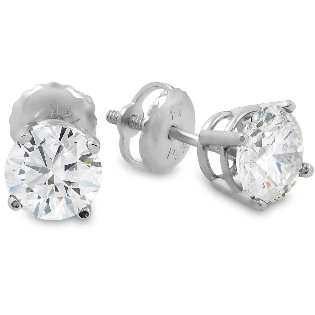 Pendiente de diamante solitario auténtico de 0,40 CT en oro macizo de 14k ¡Guau!