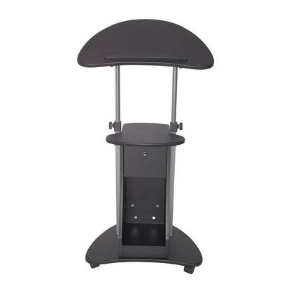 Mesa Auxiliar Ajustable con Ruedas para Laptop, con Almacenamiento, de Sentado a Parado
