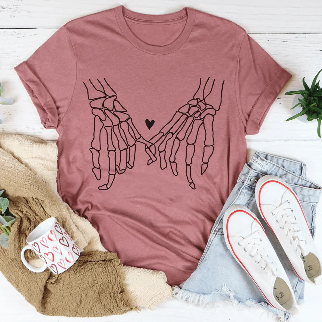 Skeleton Holding Hands Tee