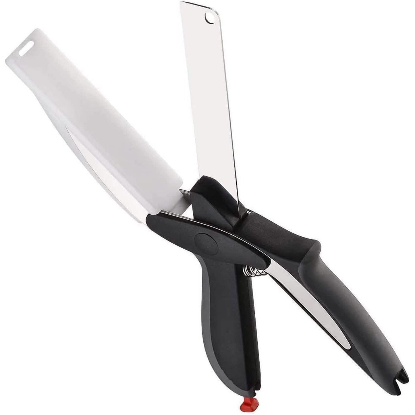 Tijeras de cocina SKEMIX, cortador de alimentos inteligente con cuchillo de acero inoxidable y tabla de cortar