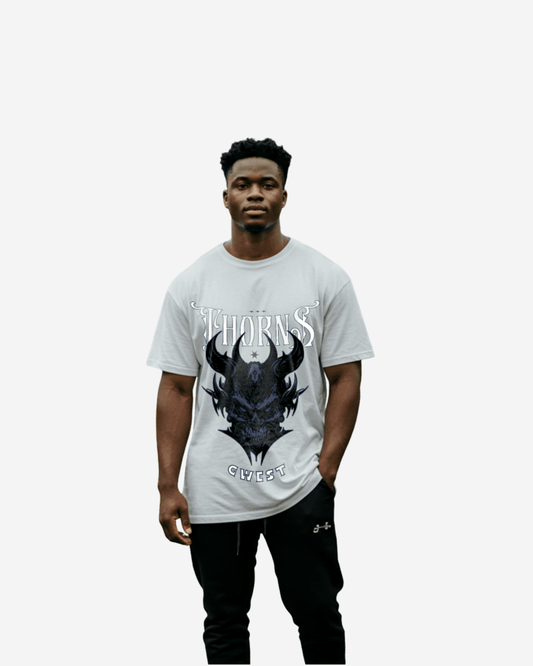 Camiseta extragrande G West Calavera y Espinas para hombre