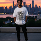 G West Skull Fire Oversized T-Shirt Mens
