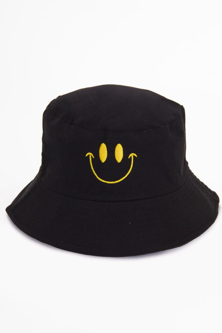 SMILE PRINT REVERSIBLE BUCKET HAT