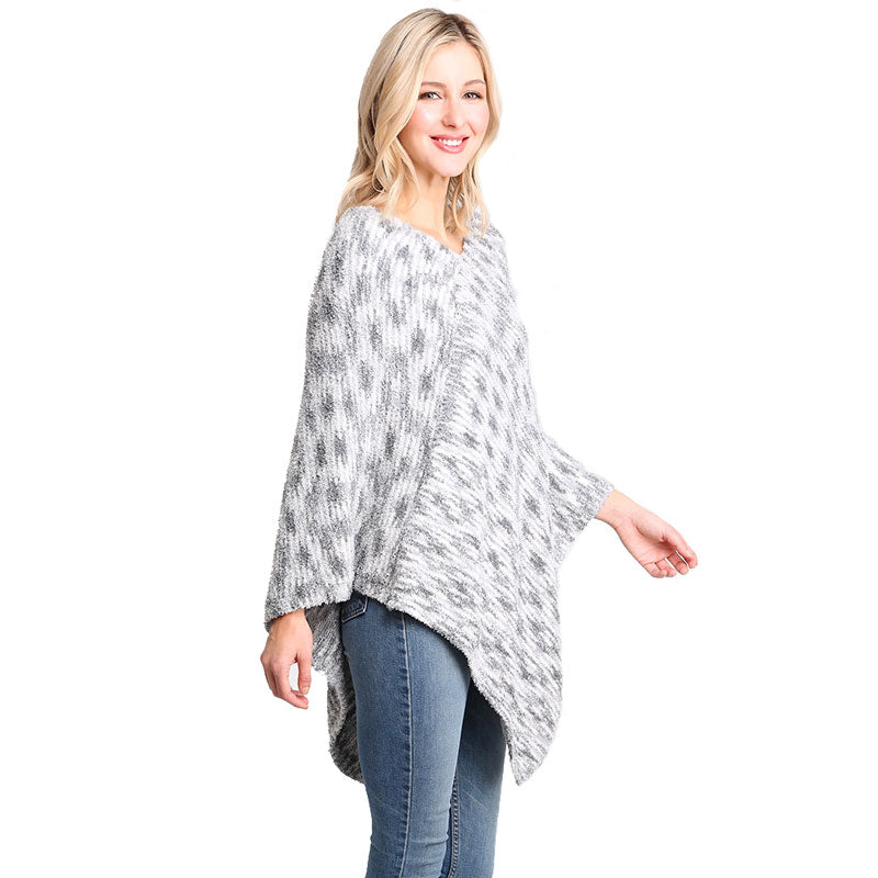 Soft Cozy Mixed Printed Poncho
