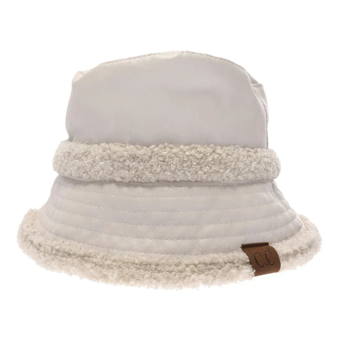 Soft Faux Leather Shearling C.C Bucket Hat
