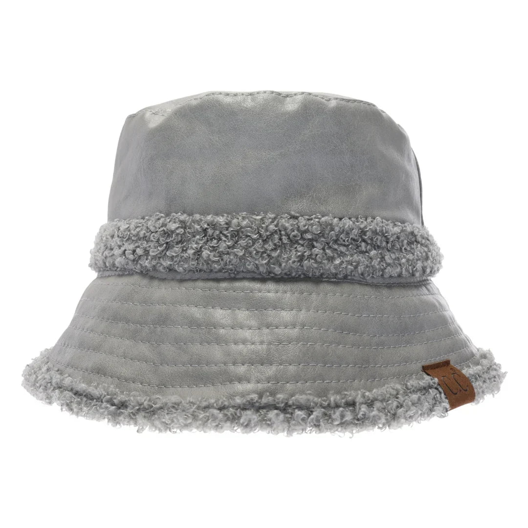 Soft Faux Leather Shearling C.C Bucket Hat