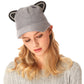 Solid Cat Ear Slouchy Newsboy Cap