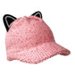 Solid Cat Ear Slouchy Newsboy Cap