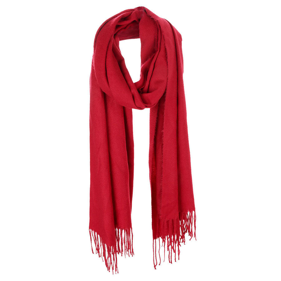 Solid Tassel Oblong Scarf