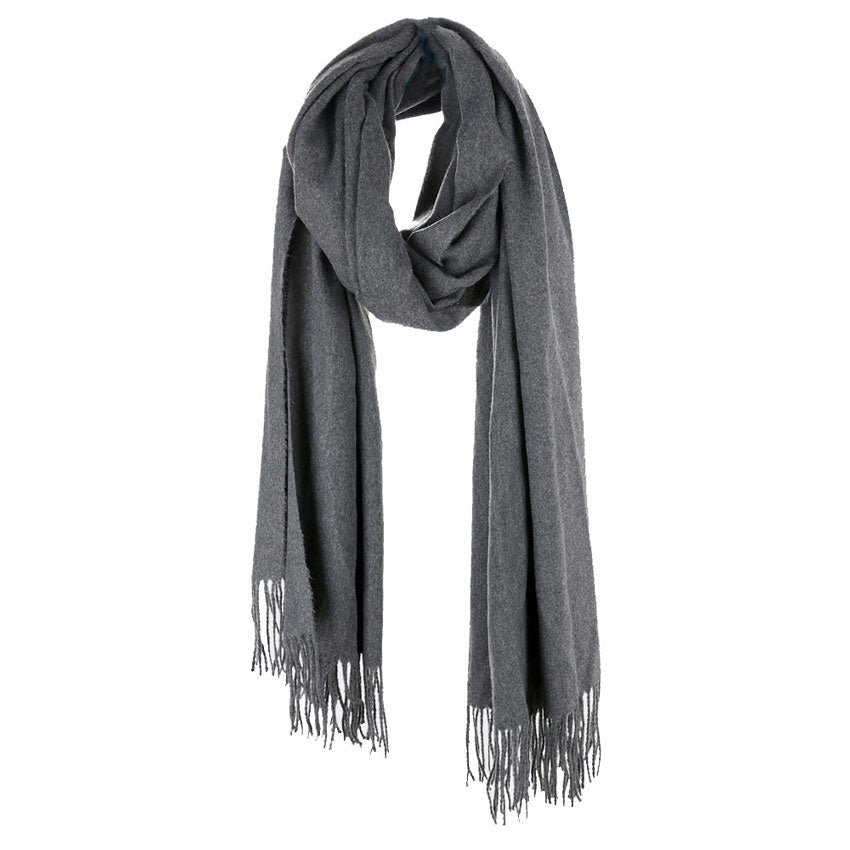 Solid Tassel Oblong Scarf