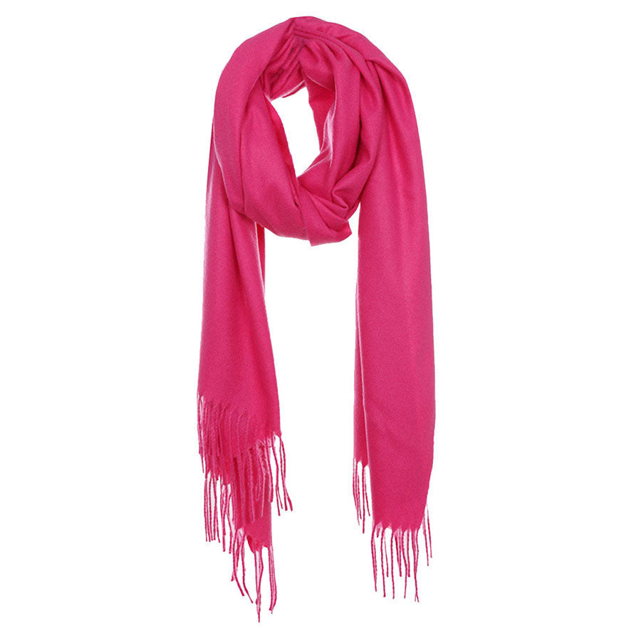 Solid Tassel Oblong Scarf
