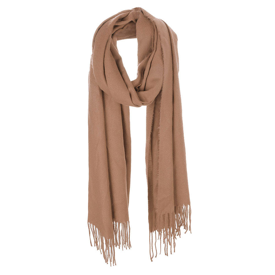 Solid Tassel Oblong Scarf