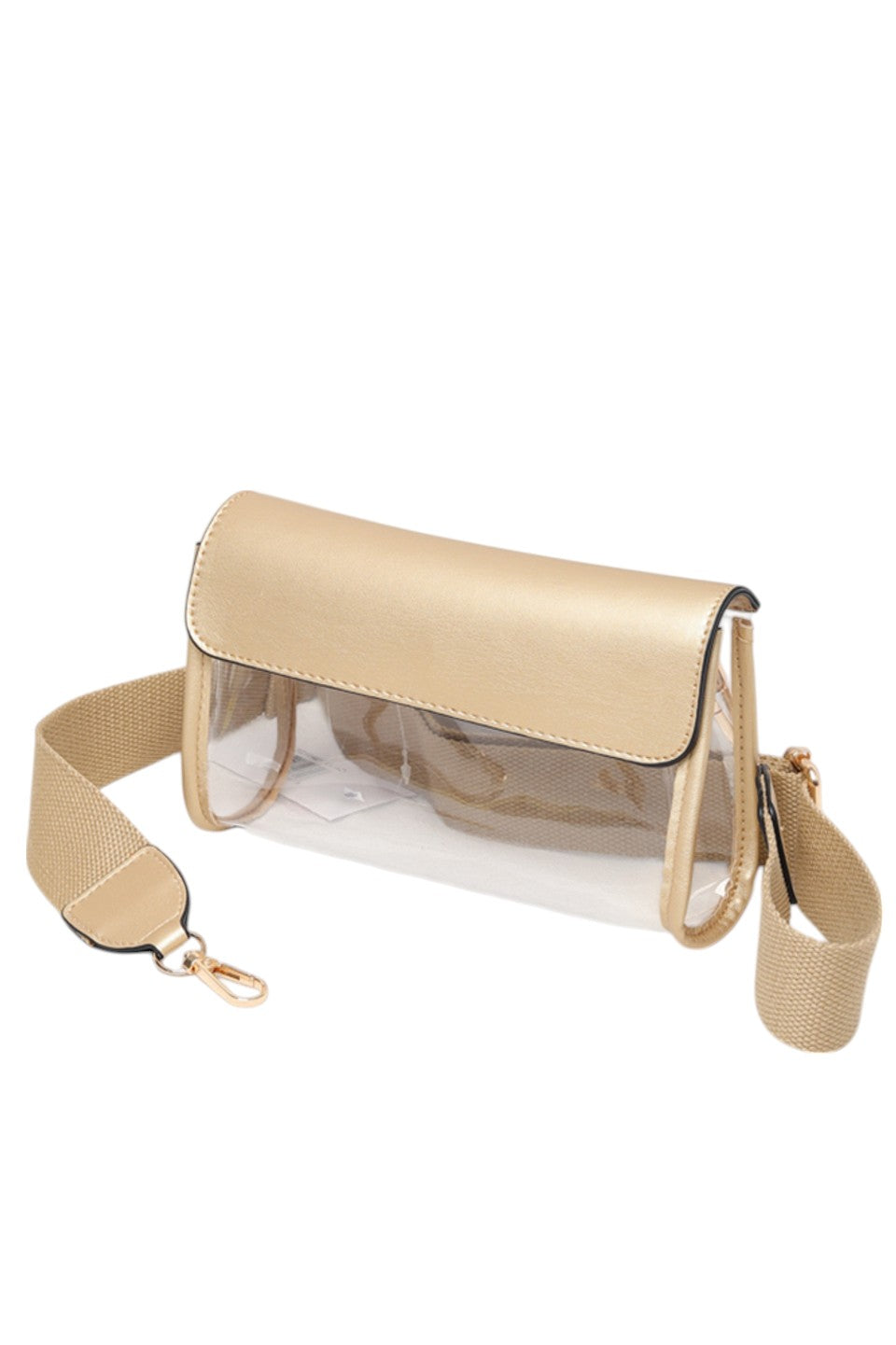 Solid Trim Clear Stadium Crossbody Bag