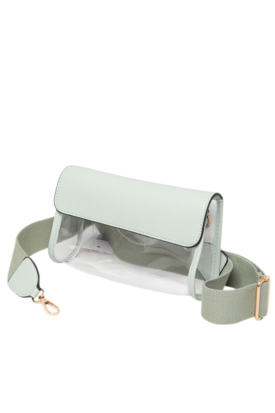Solid Trim Clear Stadium Crossbody Bag
