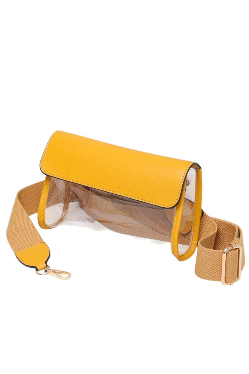 Solid Trim Clear Stadium Crossbody Bag