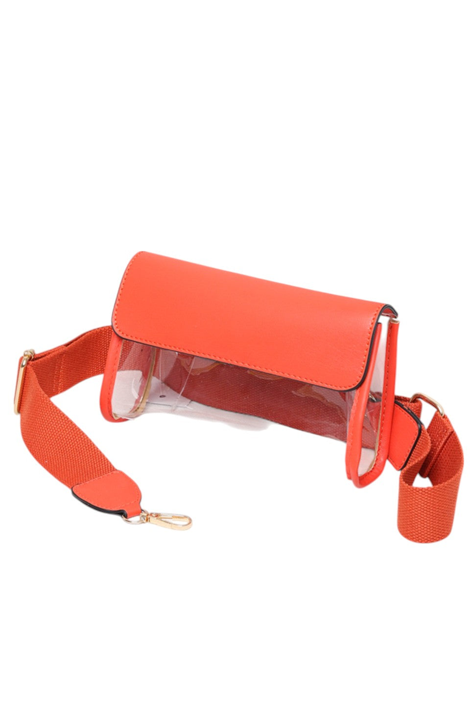 Solid Trim Clear Stadium Crossbody Bag