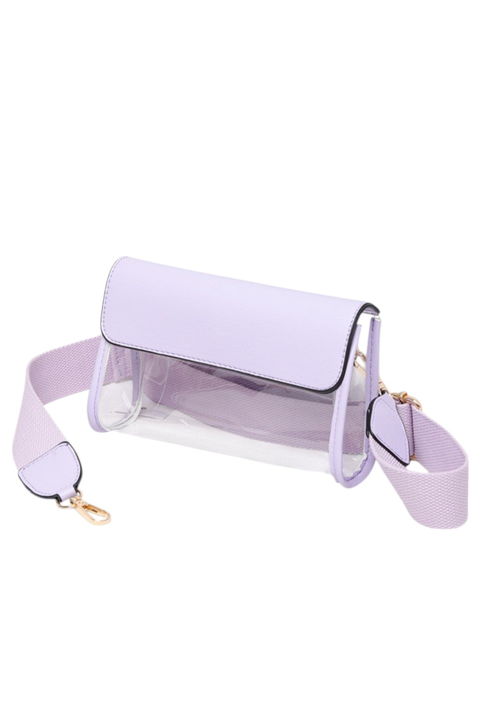 Solid Trim Clear Stadium Crossbody Bag