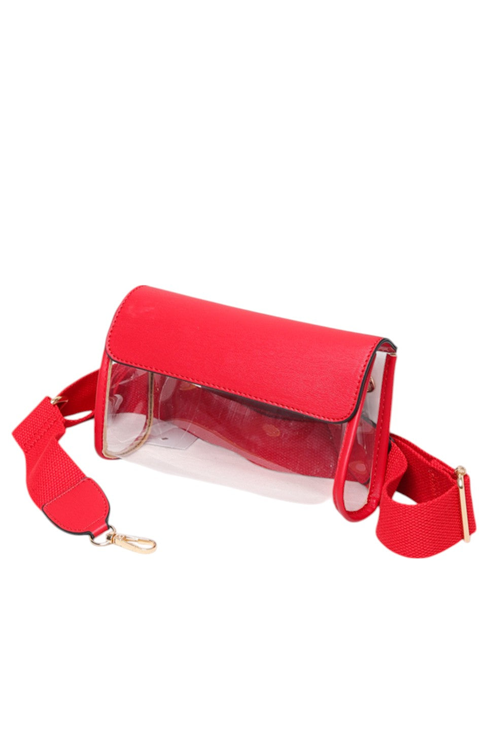 Solid Trim Clear Stadium Crossbody Bag
