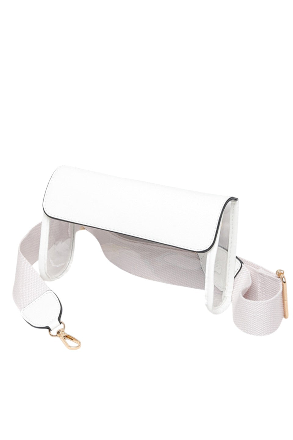 Solid Trim Clear Stadium Crossbody Bag
