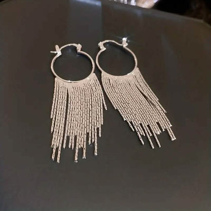 Pendientes colgantes con borlas de diseño brillante