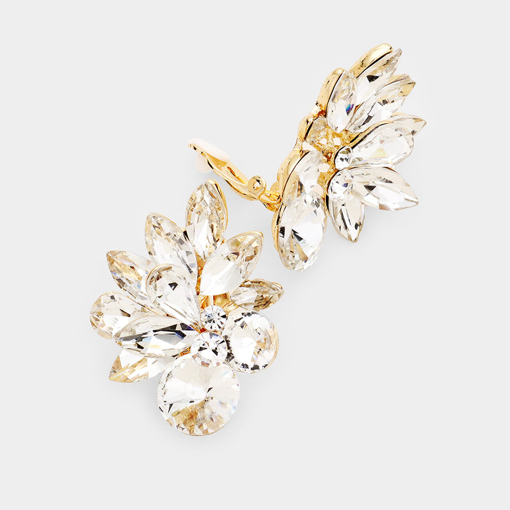 Spike Leaf Clip-On Earrings
