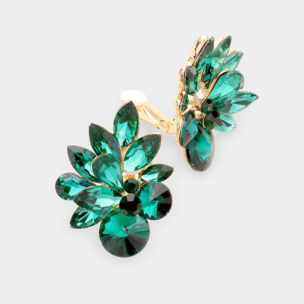 Spike Leaf Clip-On Earrings