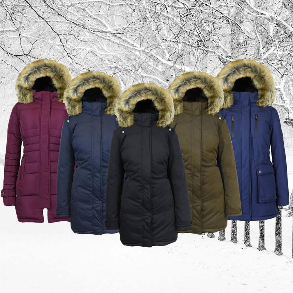 Chaqueta tipo parka Spire By Galaxy de peso pesado con capucha para mujer