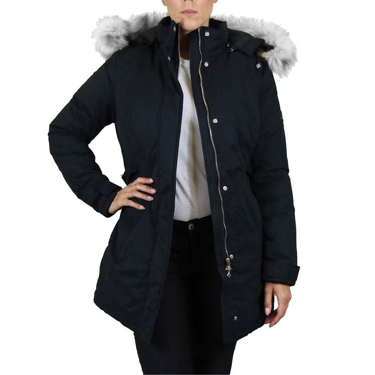 Chaqueta tipo parka Spire By Galaxy de peso pesado con capucha para mujer