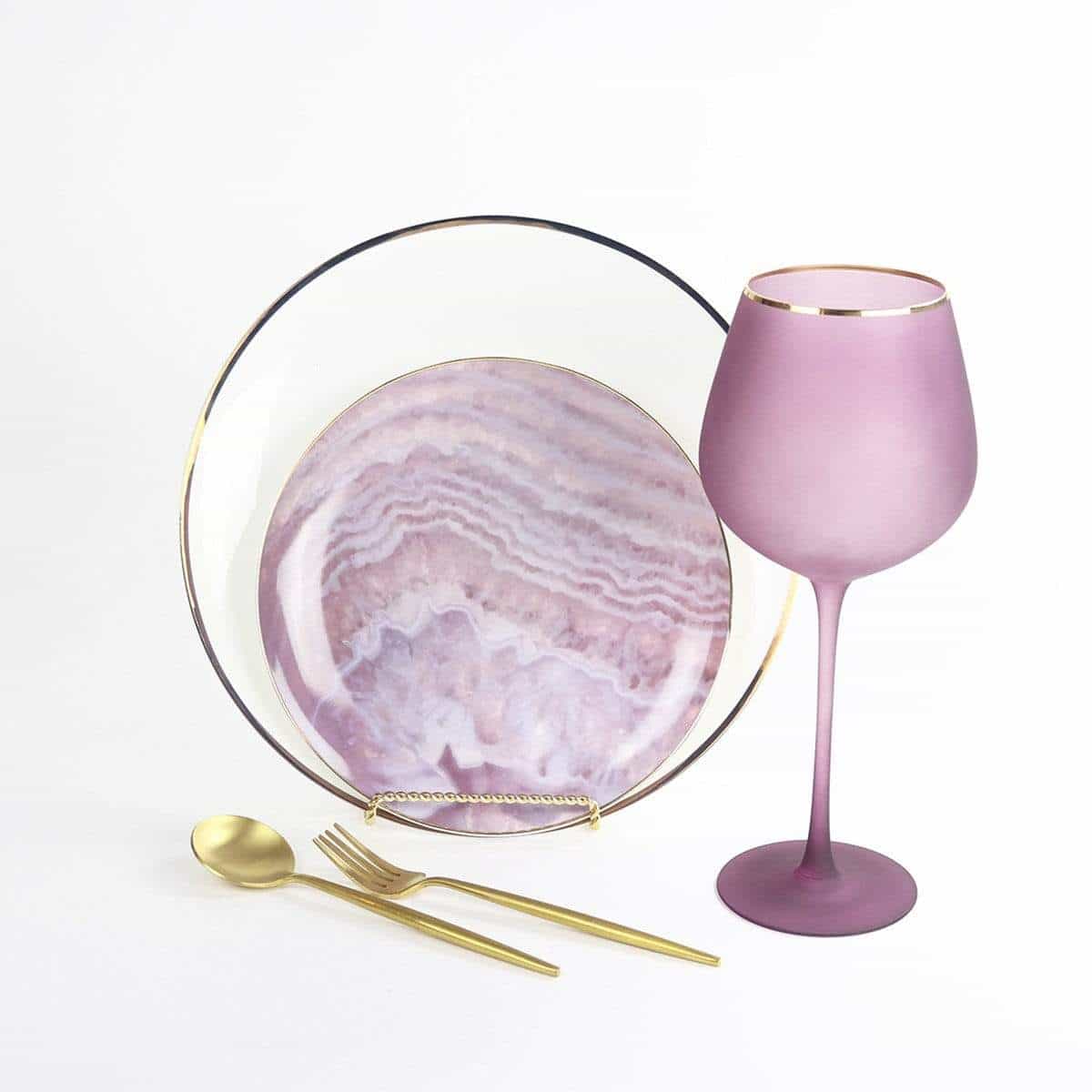 Plato de ensalada Rosado Ondulado - Juego de 4