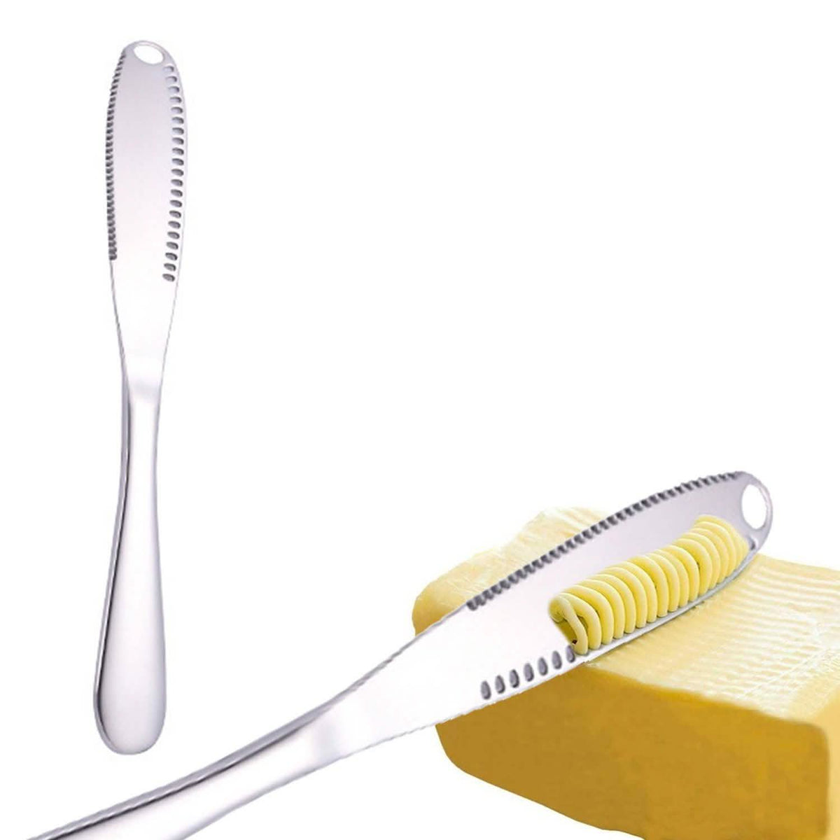 Cuchillo esparcidor, cortador y rebanador de mantequilla de acero inoxidable y cobre