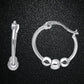 Stainless Steel Ball Hoop Earrings