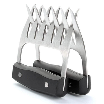 Garras de acero inoxidable para desmenuzar carne con mango de madera