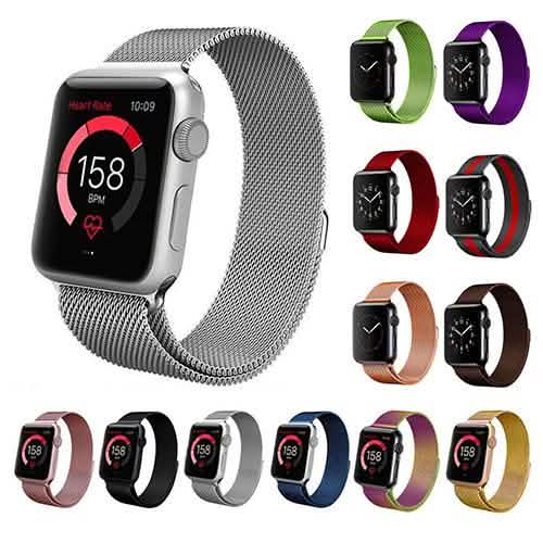 Correa de repuesto de malla milanesa de acero inoxidable para Apple Watch