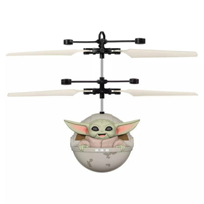 Star Wars The Mandalorian El Niño en su Cochecito Helicóptero Bola OVNI con Sensor de Movimiento