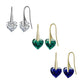 Sterling Silver Cubic Zirconia Party Heart Earrings