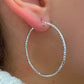 Sterling Silver Diamond Cut Hoop Earrings by Sevil 925