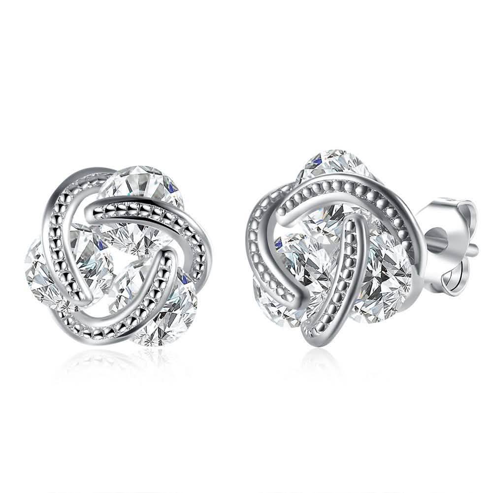 Pendientes de plata de ley con cristales de Swarovski en jaula flotante