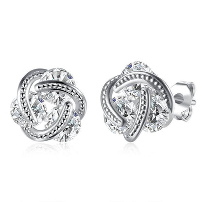 Pendientes de plata de ley con cristales de Swarovski en jaula flotante