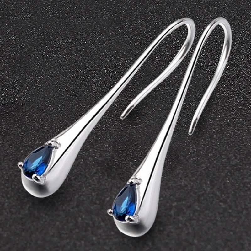 Pendientes de gota de plata esterlina con piedras preciosas